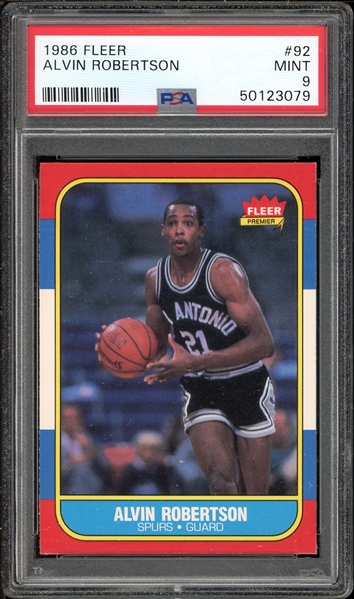 1986 Fleer #92 Alvin Robertson PSA 9 MINT