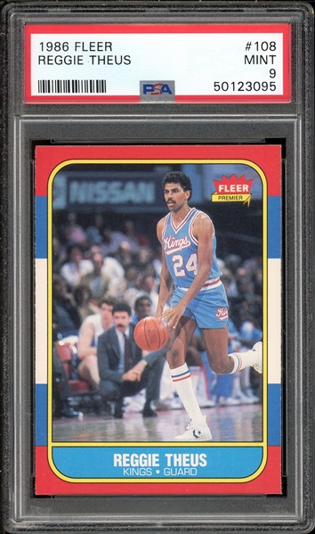 1986 Fleer #108 Reggie Theus PSA 9 MINT