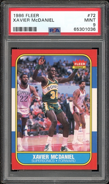 1986 Fleer #72 Xavier McDaniel PSA 9 MINT