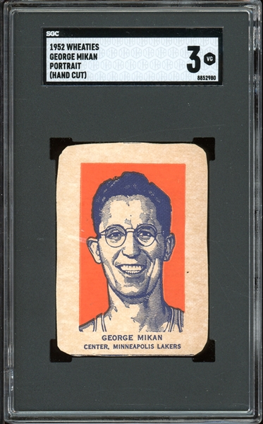 1952 Wheaties George Mikan Portrait (Hand Cut) SGC 3 VG