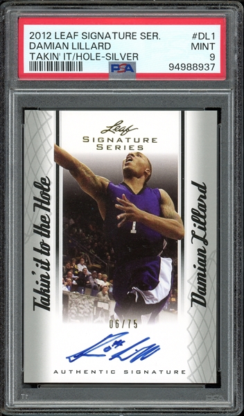 2012 Leaf Signature Series Takin It To The Hole Silver (6/75) #DL1 Damian Lillard PSA 9 MINT