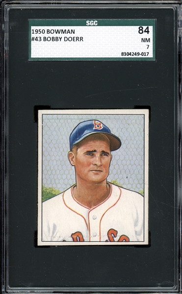 1950 Bowman #43 Bobby Doerr SGC 7 NM