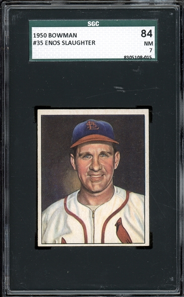 1950 Bowman #35 Enos Slaughter SGC 7 NM