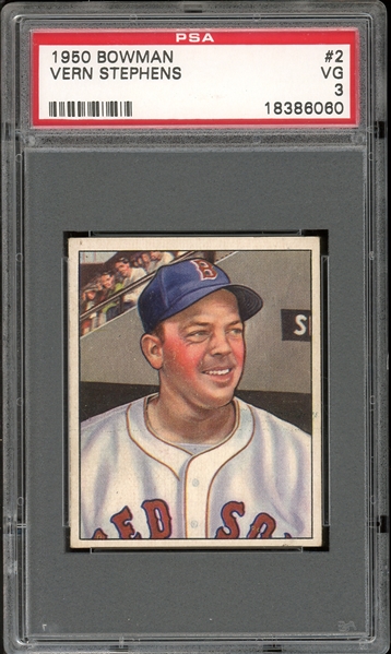 1950 Bowman #2 Vern Stephens PSA 3 VG