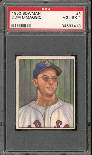 1950 Bowman #3 Dom DiMaggio PSA 4 VG-EX