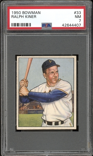 1950 Bowman #33 Ralph Kiner PSA 7 NM