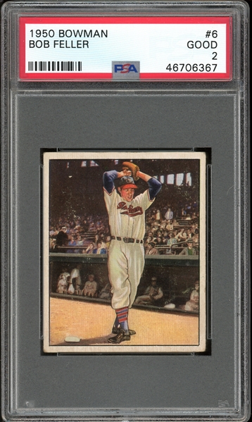 1950 Bowman #6 Bob Feller PSA 2 GOOD