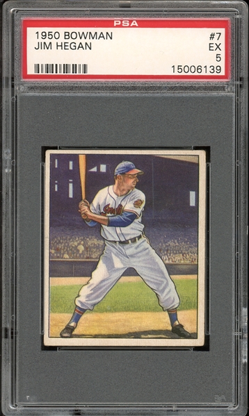 1950 Bowman #7 Jim Hegan PSA 5 EX