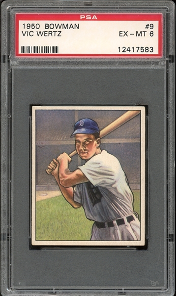 1950 Bowman #9 Vic Wertz PSA 6 EX-MT