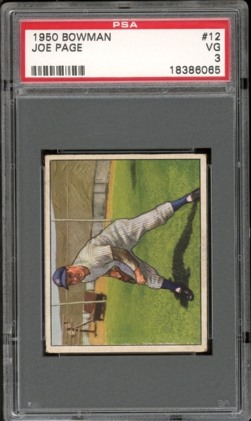 1950 Bowman #12 Joe Page PSA 3 VG