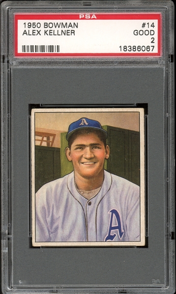 1950 Bowman #14 Alex Kellner PSA 2 GOOD