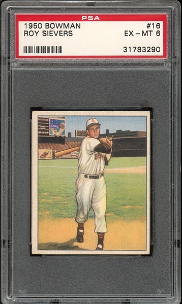 1950 Bowman #16 Roy Sievers PSA 6 EX-MT