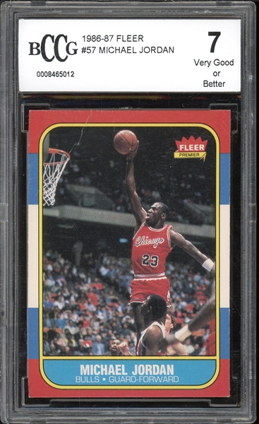 1986-87 Fleer #57 Michael Jordan BCCG 7 VG Or Better