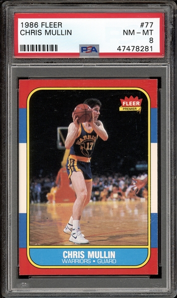 1986 Fleer #77 Chris Mullin PSA 8 NM-MT