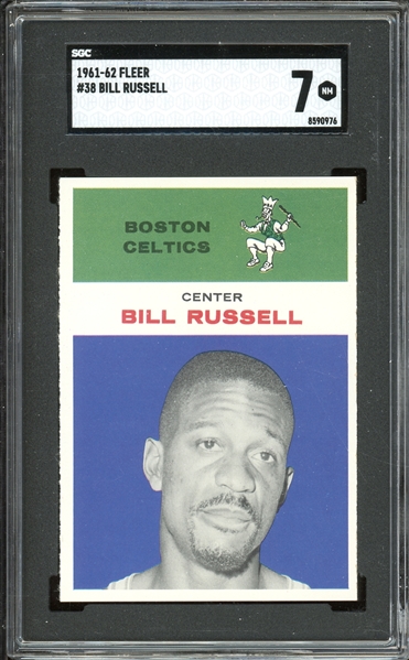 1961-62 Fleer #38 Bill Russell SGC 7 NM