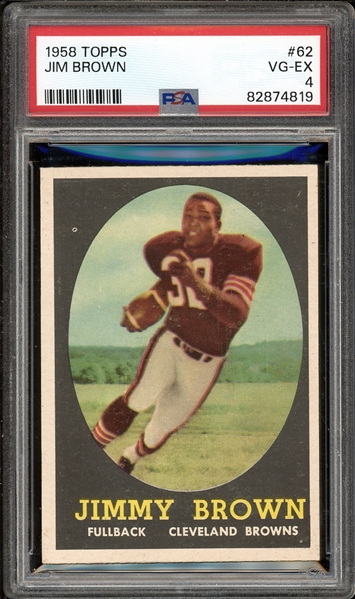 1958 Topps #62 Jim Brown PSA 4 VG-EX