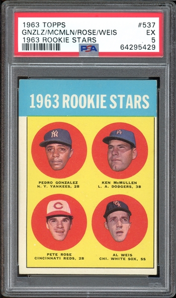 1963 Topps #537 Pete Rose 1963 Rookie Stars PSA 5 EX