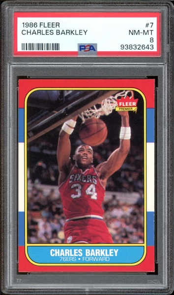 1986 Fleer #7 Charles Barkley PSA 8 NM-MT