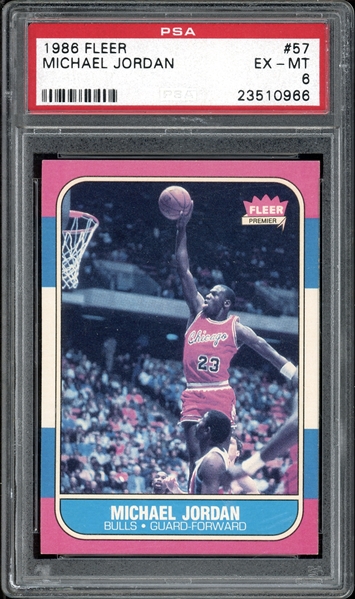 1986 Fleer #57 Michael Jordan PSA 6 EX-MT