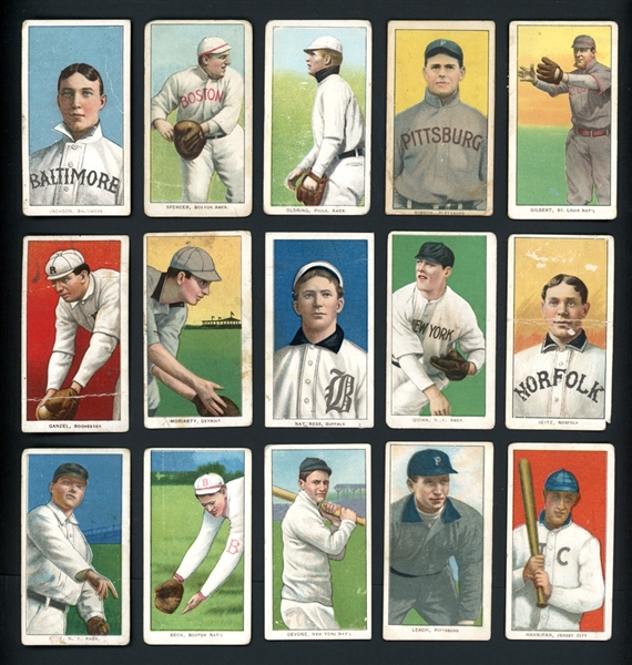 1909-11 T206 Group Of 15 Cards With Southern Leaguers And Cycle Back