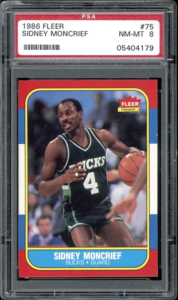 1986 Fleer #75 Sidney Moncrief PSA 8 NM-MT