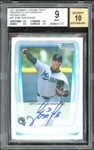 2011 Bowman Chrome Draft Prospects Autographs Refractor (285/500) #JF Jose Fernandez BGS 9 MINT Auto 10 