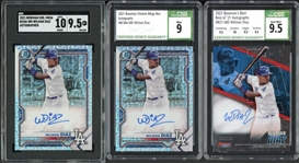 2021 Wilman Diaz Graded Rookie Autograph Group Of Three (3)