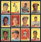 1958 Topps Near Complete Baseball Set Missing Two (2) Cards (#s 418, 487) With All Yellow Letters And Numerical Teams 