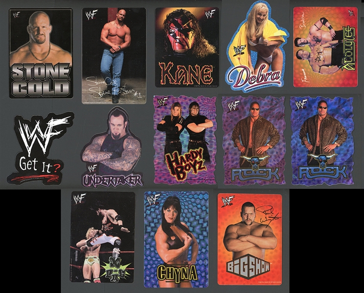 WWF Sticker Lot Of (13) Including Rock Johnson And Other Stars