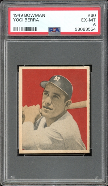 1949 Bowman #60 Yogi Berra PSA 6 EX-MT