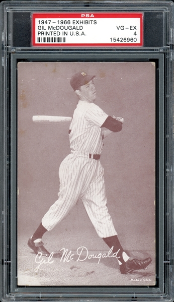 1947-66 Exhibits Gil McDougald Printed In U.S.A. PSA 4 VG-EX