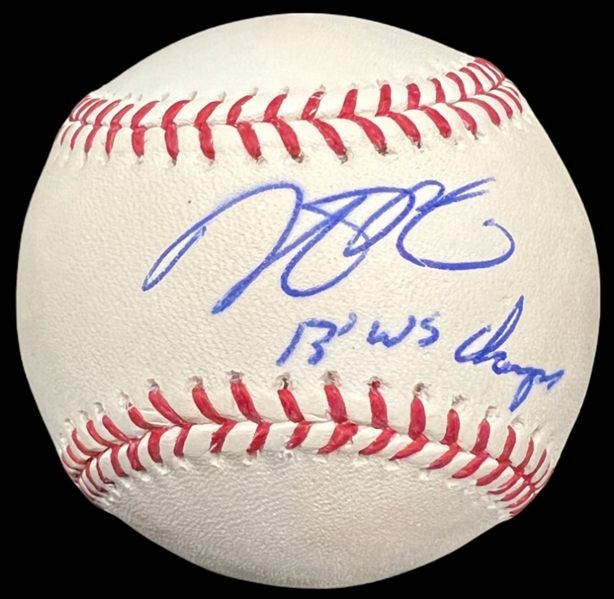 Dustin Pedroia Signed Rawlings OML (Manfred) Baseball With 13 WS Champs Inscription MLB Authenticated