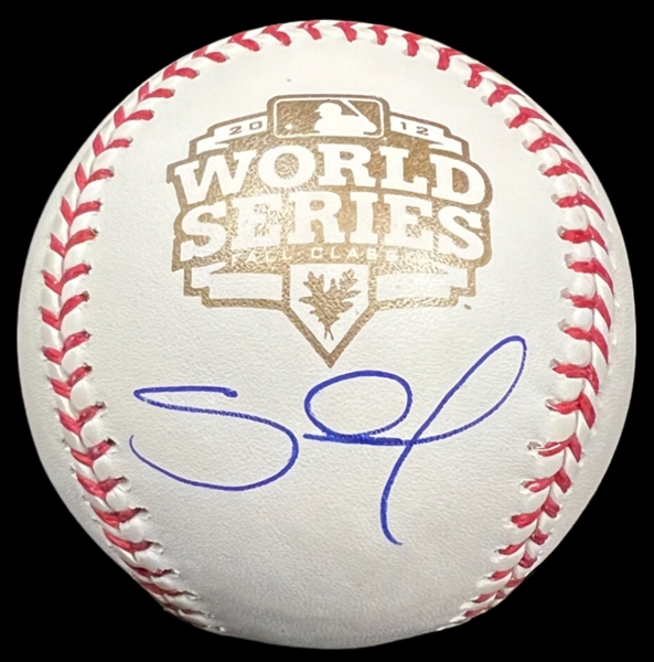 Pablo Sandoval 2012 World Series Signed Rawlings OML (Selig) Baseball Steiner & MLB Authenticated