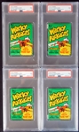 1975 Topps Wacky Packages 12th Series Unopened Wax Pack Group of (4) All PSA 7 NM