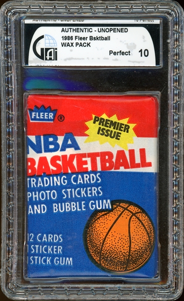 1986 Fleer Basketball Wax Pack GAI Perfect 10