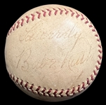 Babe Ruth "Sinclair Oil" Secretarial Signed Baseball