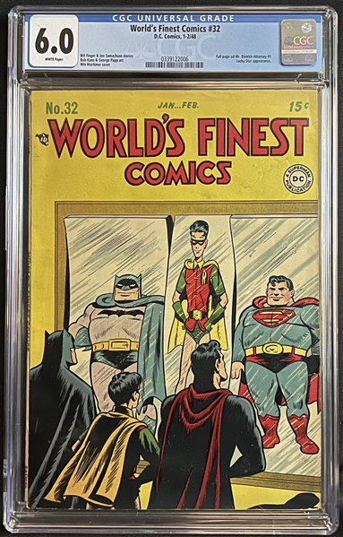 1948 D.C. Worlds Finest Comics #32 CGC 6.0 White Pages